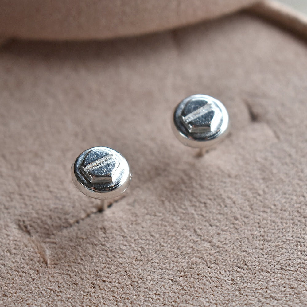 Screw &amp; Washer Stud Earrings - Magpie Jewellery