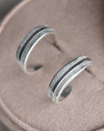 Delicate Patterned Hoop Studs - Magpie Jewellery