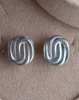 Oval Paperclip Stud Earrings - Magpie Jewellery