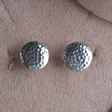 Lightly Hammered Stud Earrings - Magpie Jewellery