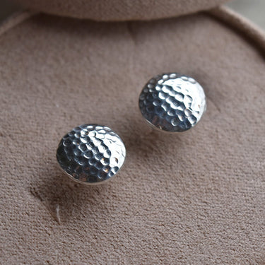 Lightly Hammered Stud Earrings - Magpie Jewellery