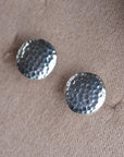 Lightly Hammered Stud Earrings - Magpie Jewellery
