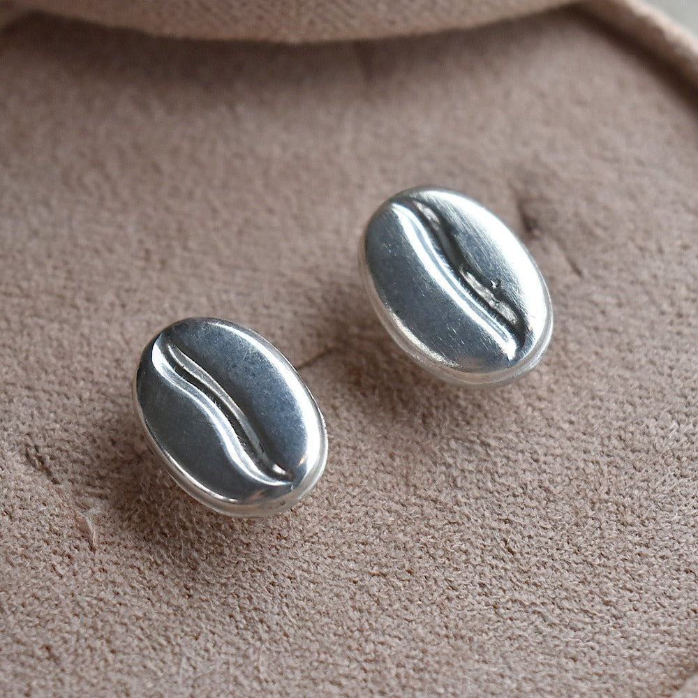 Coffee Bean Stud Earrings - Magpie Jewellery