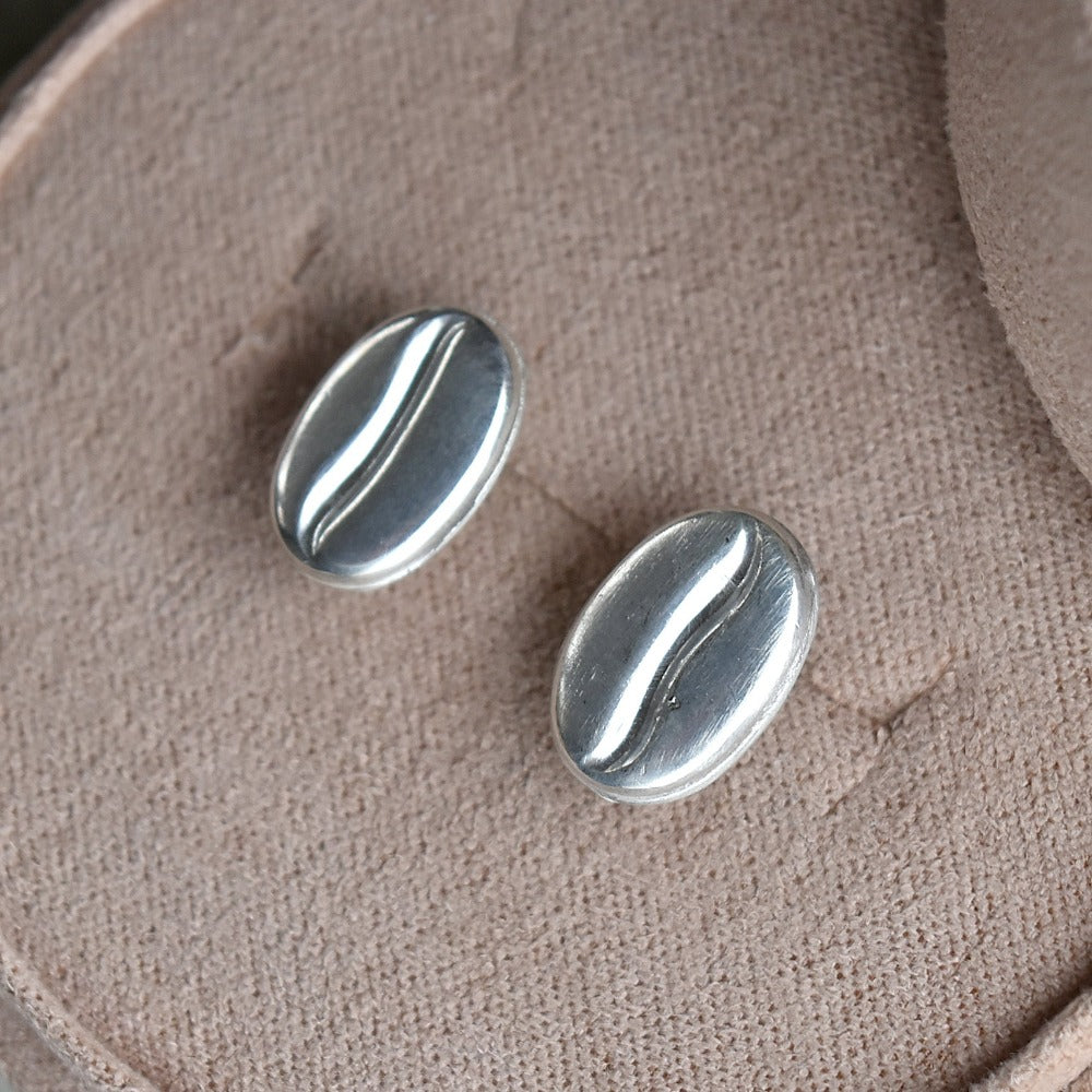 Coffee Bean Stud Earrings - Magpie Jewellery