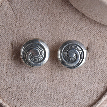 Patterned Swirl Stud Earrings - Magpie Jewellery