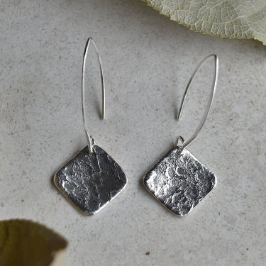 'Concrete' Long Drop Earrings - Magpie Jewellery