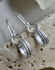 Delicate Patterned Hanging Hoop Earrings - Magpie Jewellery