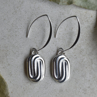 Oval Paperclip Small Drop Earrings - Magpie Jewellery