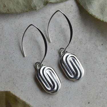 Oval Paperclip Small Drop Earrings - Magpie Jewellery