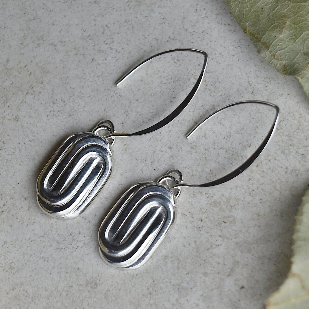 Oval Paperclip Small Drop Earrings - Magpie Jewellery