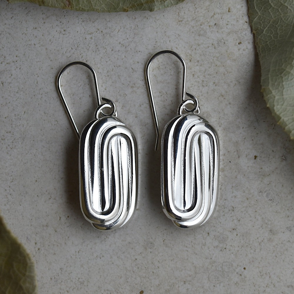 Oval Paperclip Drop Earrings - Magpie Jewellery