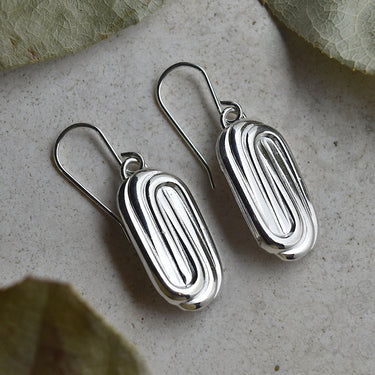 Oval Paperclip Drop Earrings - Magpie Jewellery