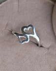 Double Heart Ring - Magpie Jewellery