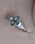 Oxidized Quatrefoil Ring - Magpie Jewellery