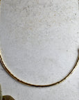 Hammered Crescent Necklace with Accent Stone - Magpie Jewellery