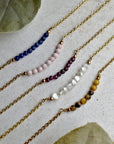 Gemstone Segment Brass Chain Bracelet - Magpie Jewellery
