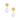  A daisy casted in 14-karat solid gold paired with a large lustrous oval pearl drop 
