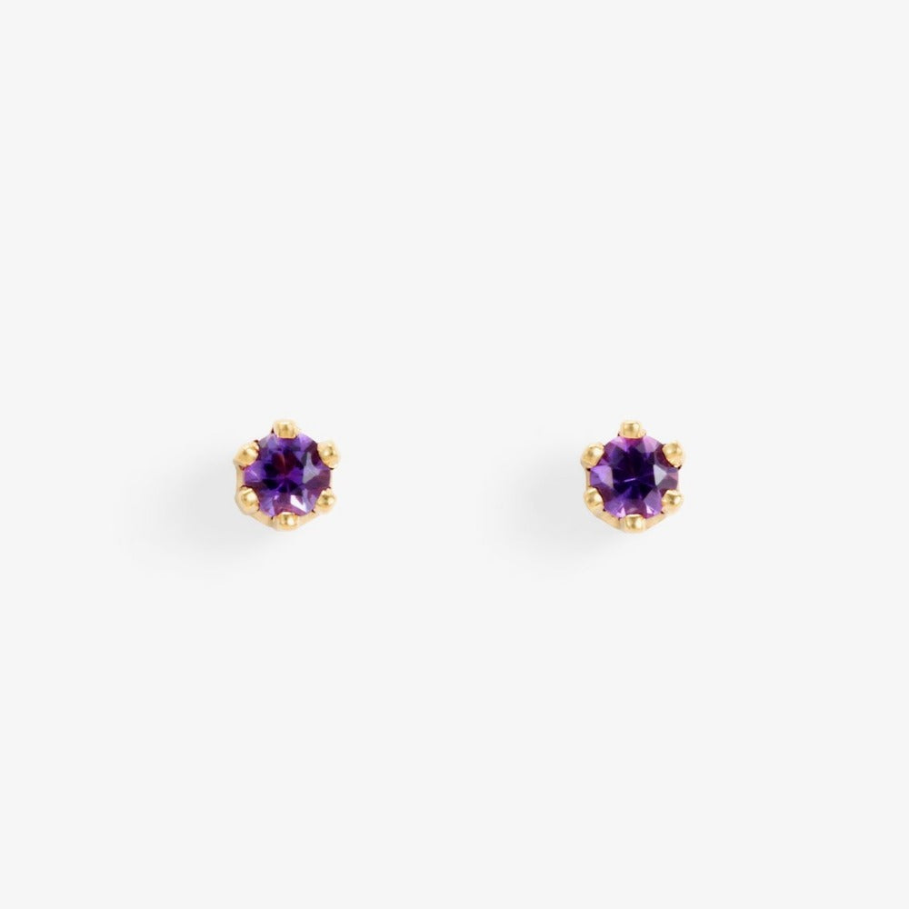 Baby Amethyst 6 Prong Studs | Magpie Jewellery