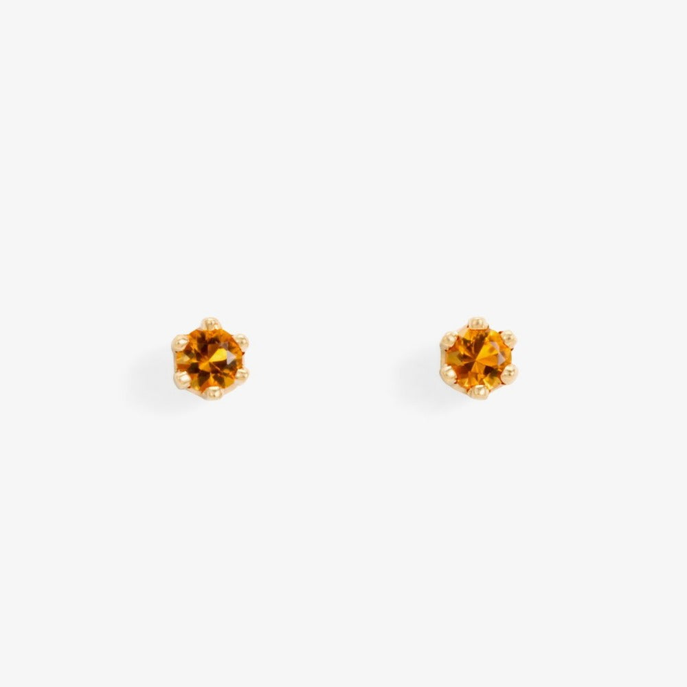 Baby Citrine 6 Prong Studs | Magpie Jewellery