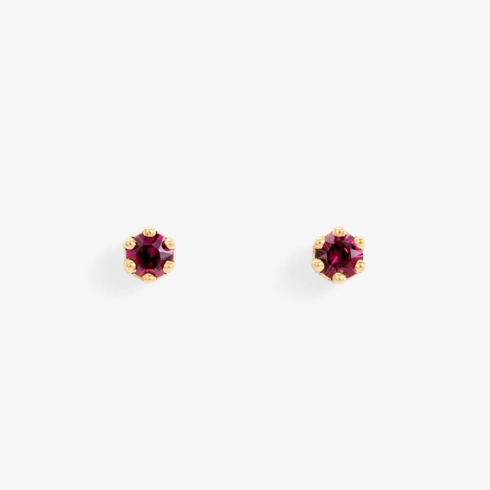 Baby Garnet 6 Prong Studs | Magpie Jewellery