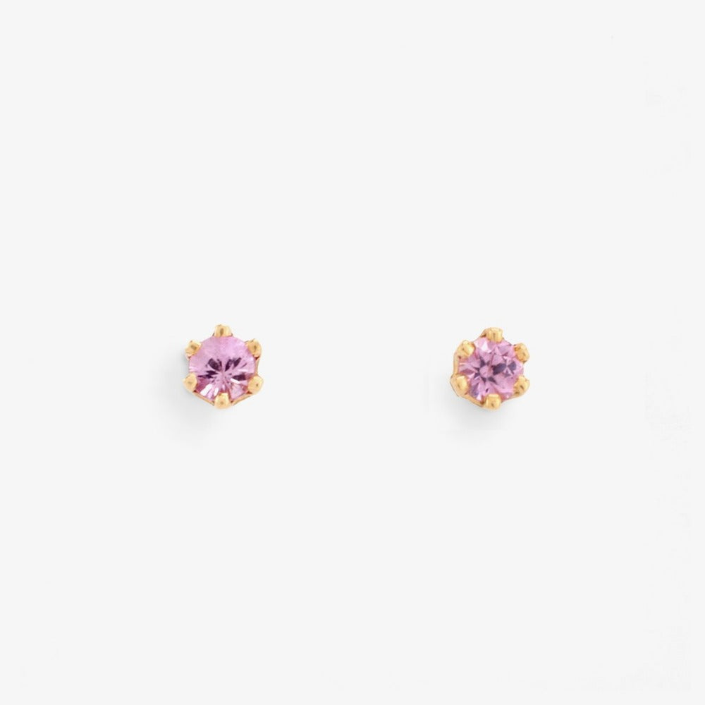 Baby Pink Sapphire 6 Prong Studs | Magpie Jewellery