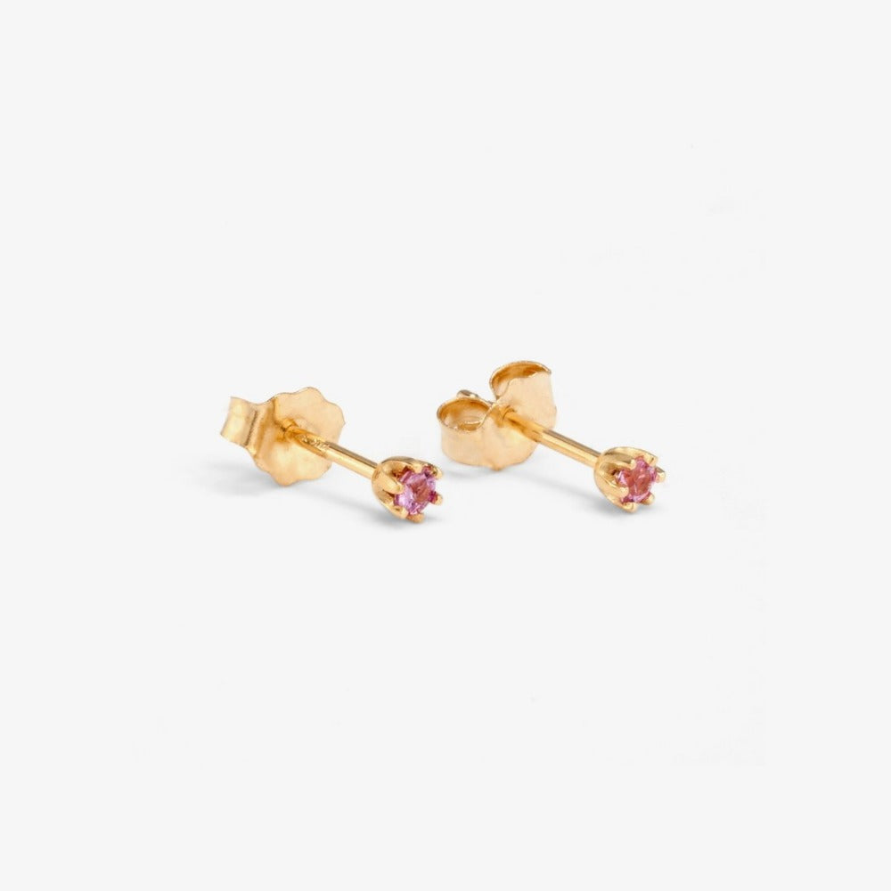 Baby Pink Sapphire 6 Prong Studs | Magpie Jewellery