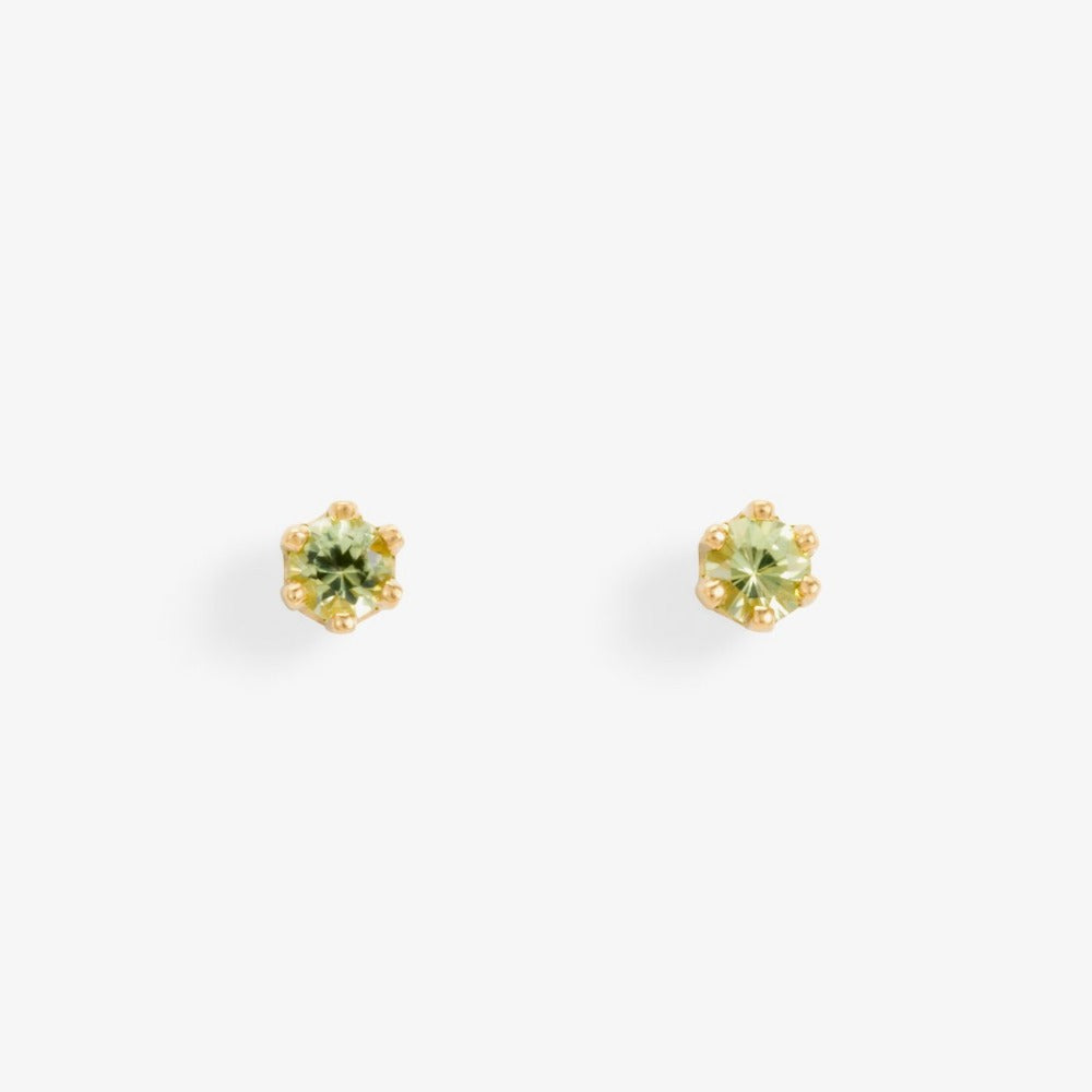 Baby Peridot 6 Prong Studs | Magpie Jewellery