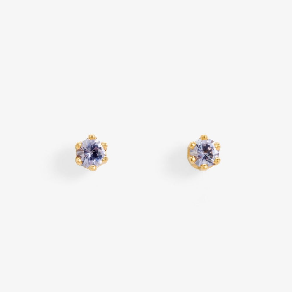 Baby Tanzanite 6 Prong Studs | Magpie Jewellery