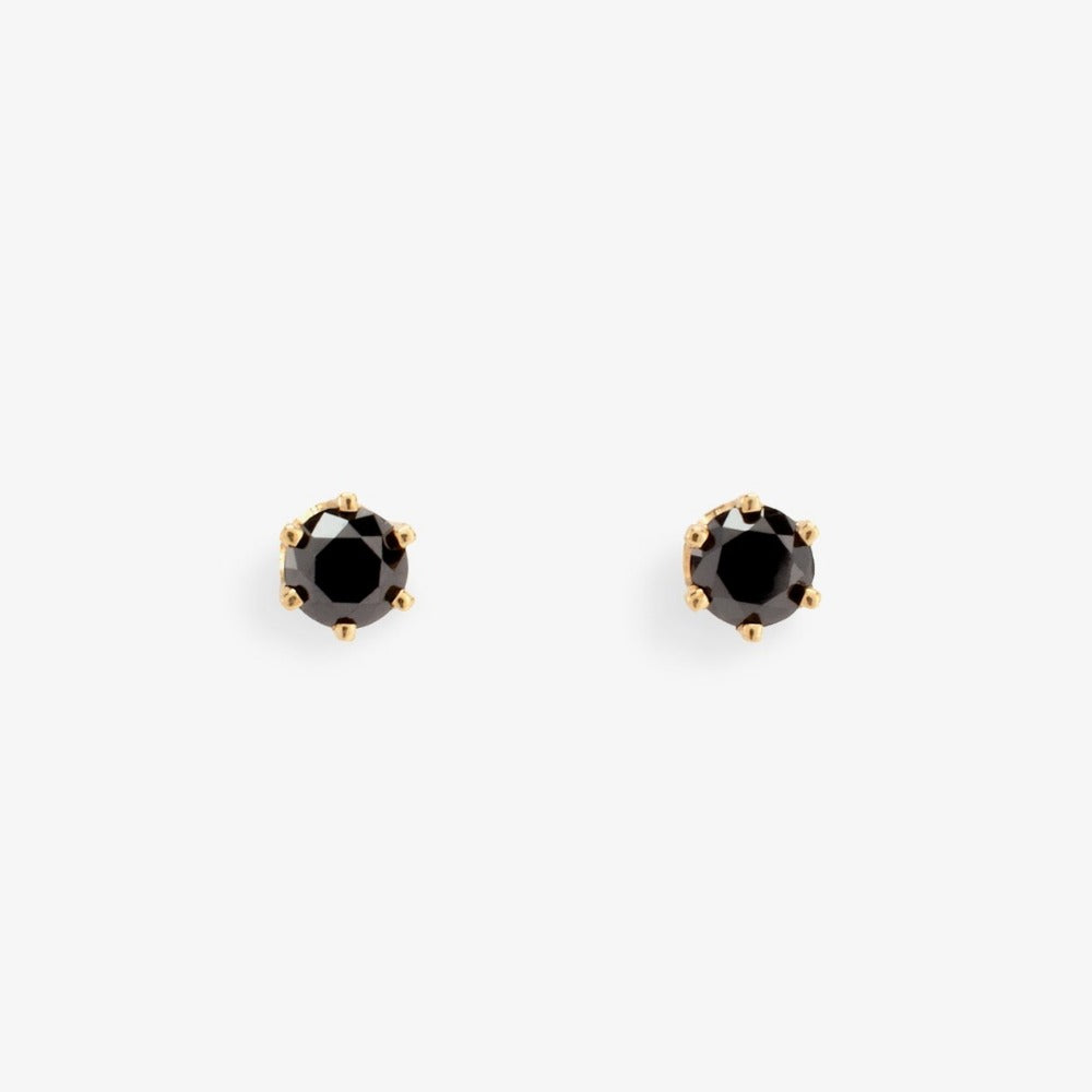 0.2 carat 6 Prong Black Diamond Studs | Magpie Jewellery