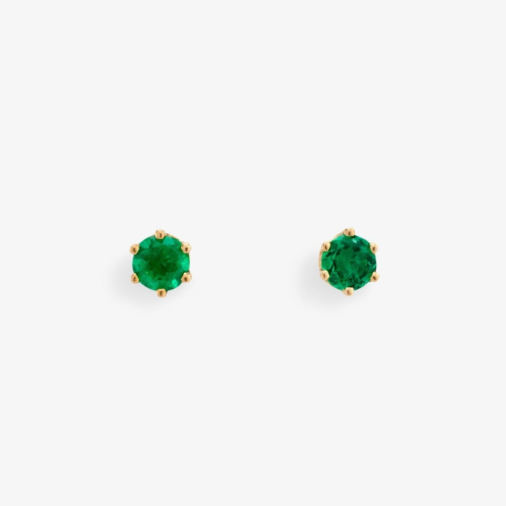0.2 carat 6 Prong Emerald Studs | Magpie Jewellery