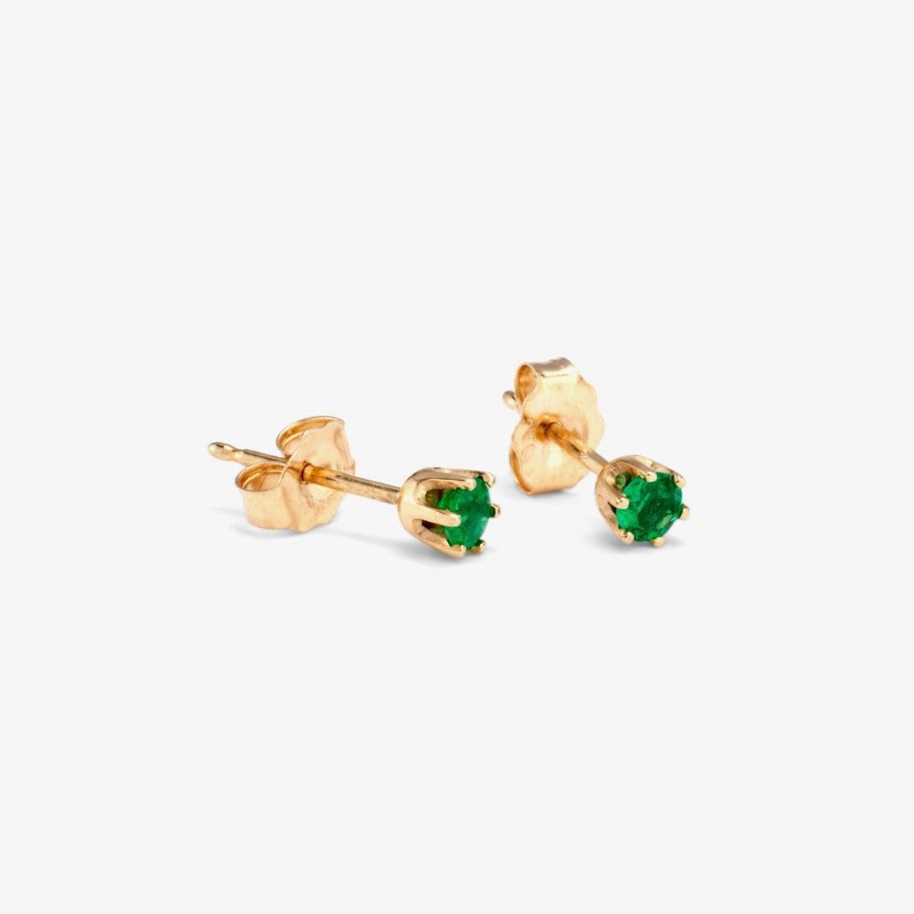 0.2 carat 6 Prong Emerald Studs | Magpie Jewellery