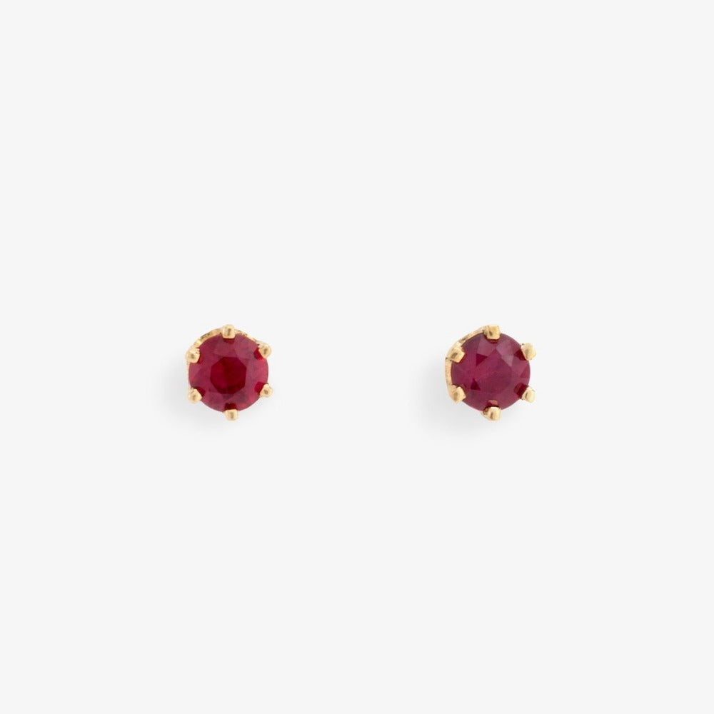 0.2 carat 6 Prong Ruby Studs | Magpie Jewellery