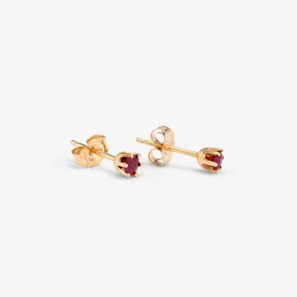 0.2 carat 6 Prong Ruby Studs | Magpie Jewellery