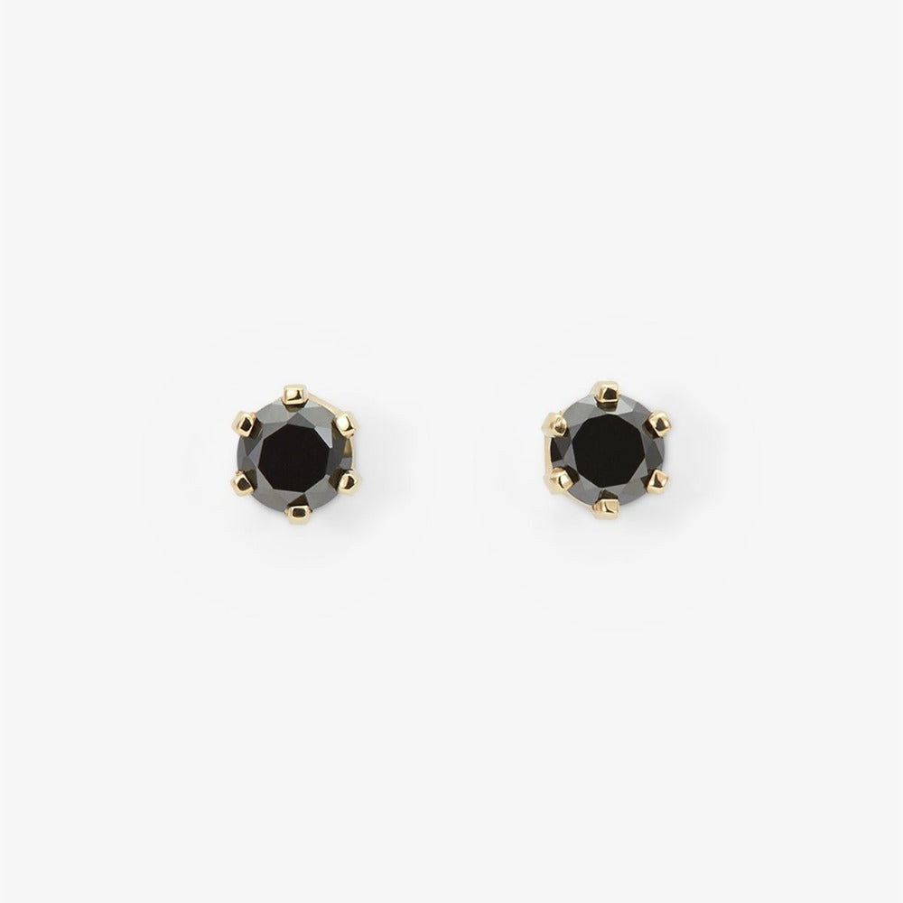 6 Prong Black Diamond Stud | Magpie Jewellery