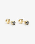 6 Prong Black Diamond Stud | Magpie Jewellery