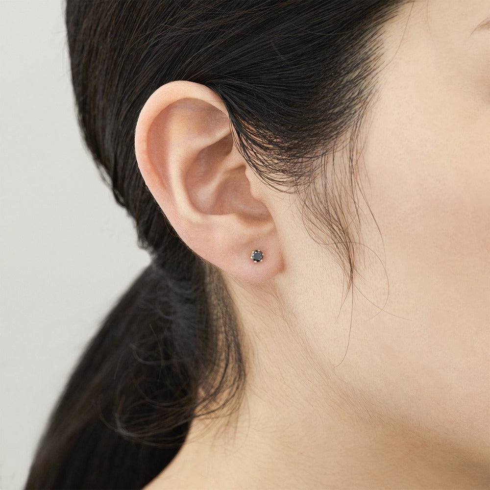 6 Prong Black Diamond Stud | Magpie Jewellery