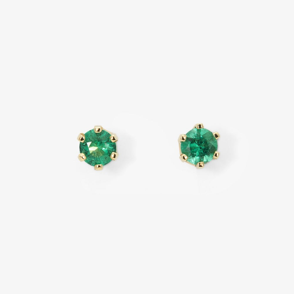 6 Prong Emerald Stud | Magpie Jewellery