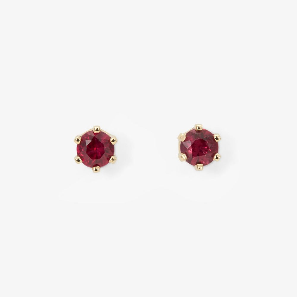 6 Prong Ruby Stud | Magpie Jewellery