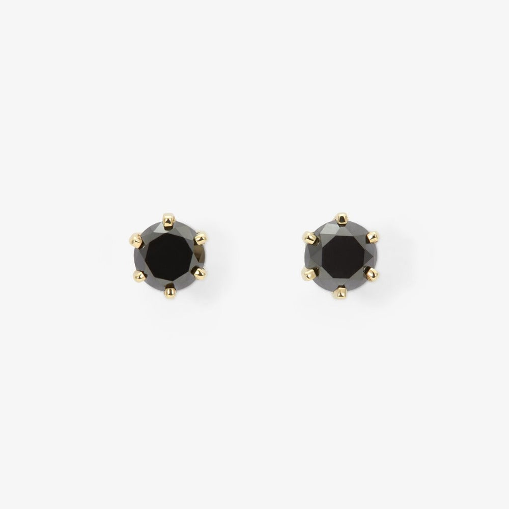 Large 6 Prong Black Diamond Studs | Magpie Jewellery