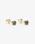 Large 6 Prong Black Diamond Studs | Magpie Jewellery