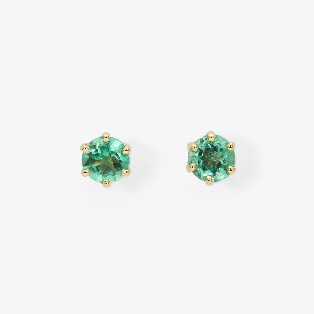 Large 6 Prong Emerald Studs | Magpie Jewellery