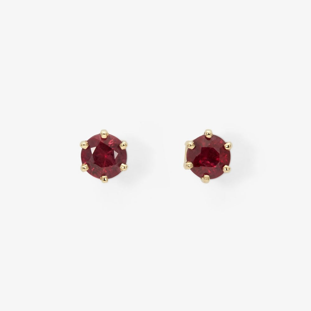 Large 6 Prong Ruby Studs | Magpie Jewellery