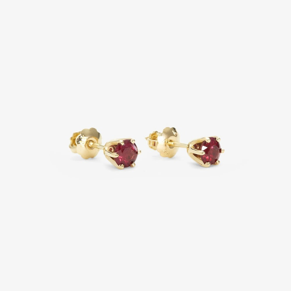 Large 6 Prong Ruby Studs | Magpie Jewellery