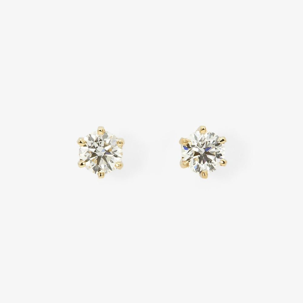 Large 6 Prong White Diamond Studs | Magpie Jewellery