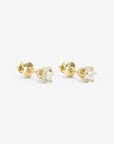 Large 6 Prong White Diamond Studs | Magpie Jewellery