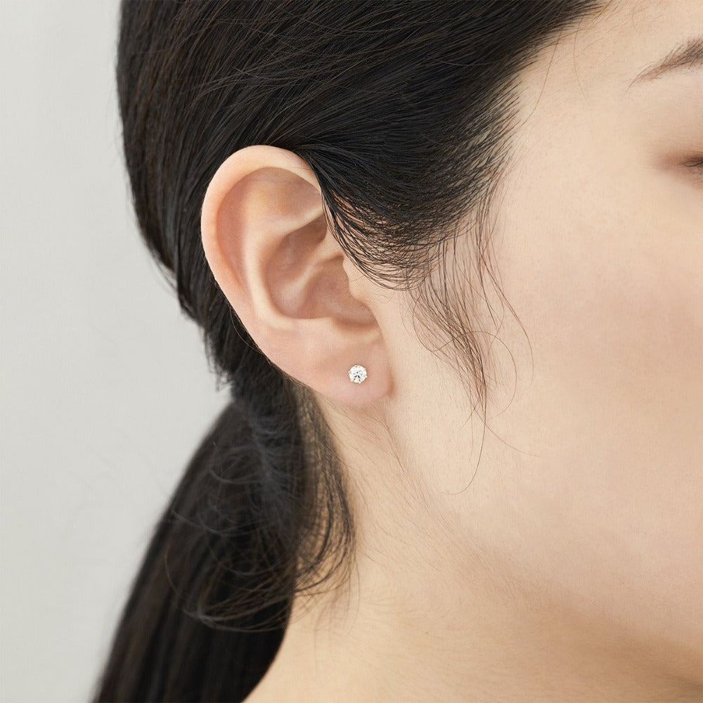 Large 6 Prong White Diamond Studs | Magpie Jewellery