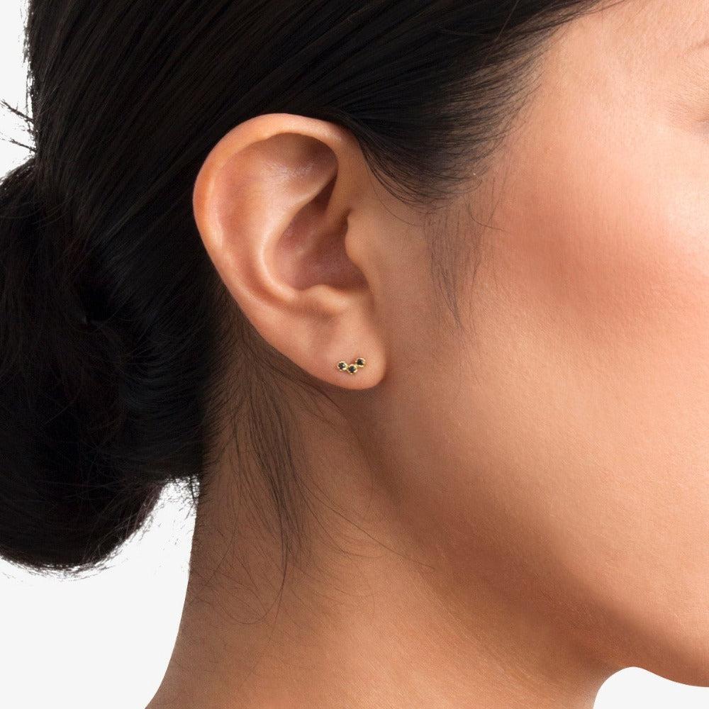 Black Diamond Orion Studs | Magpie Jewellery