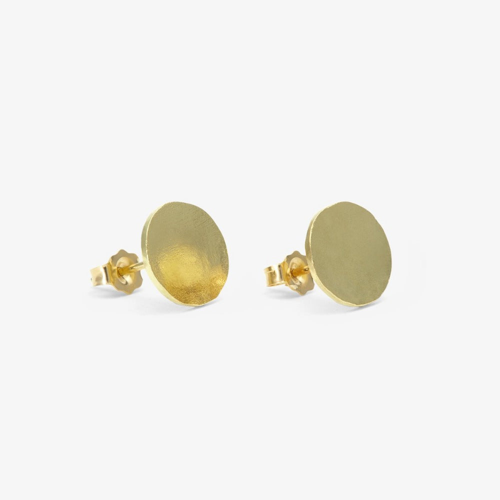 18k Yellow Gold Ovate Studs | Magpie Jewellery
