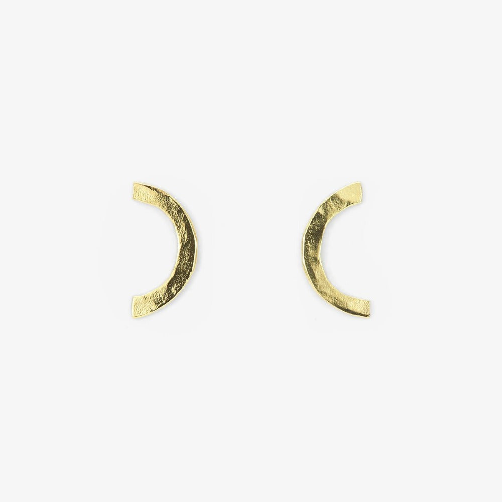 18k Yellow Gold Arc Studs | Magpie Jewellery