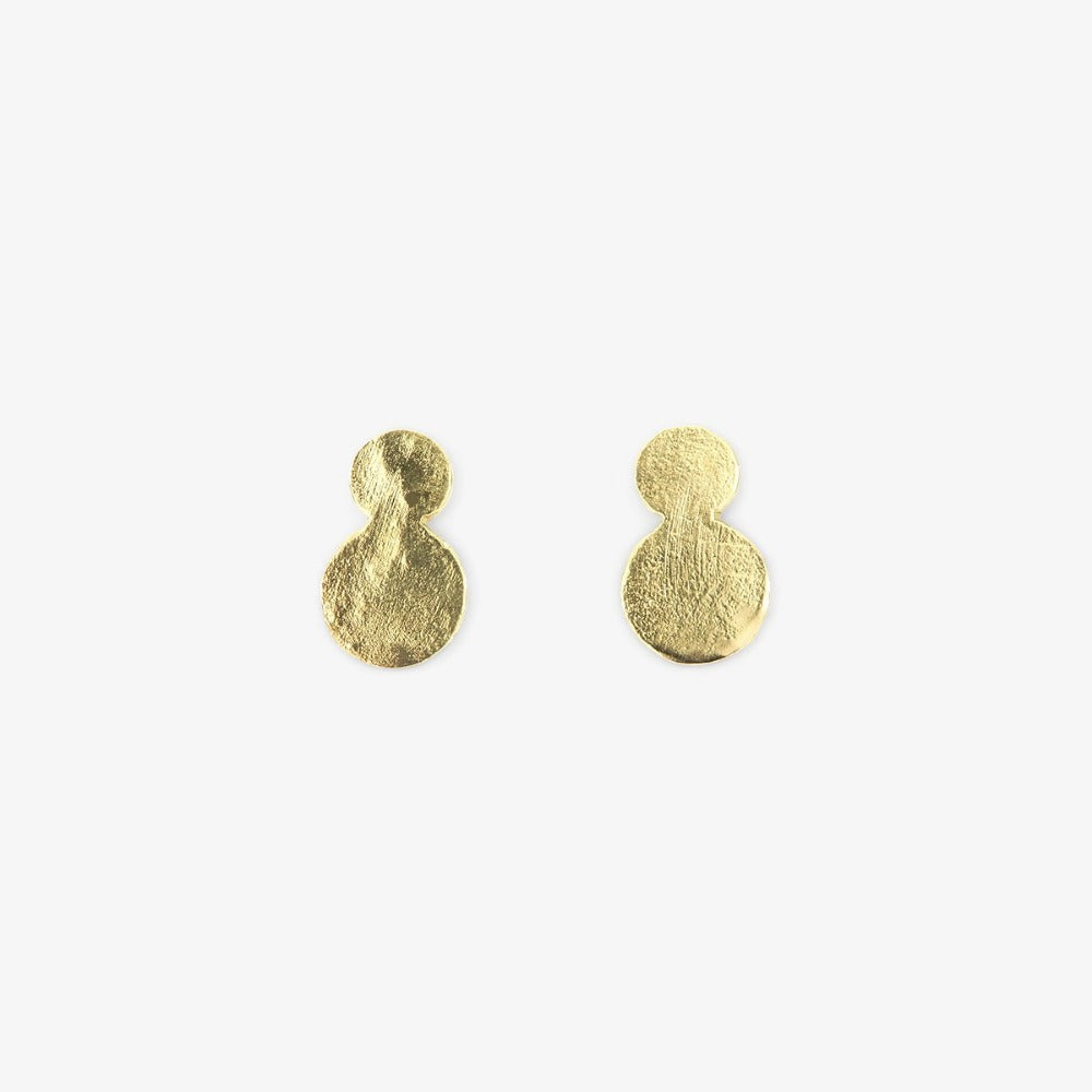 18k Yellow Gold Double Dot Studs | Magpie Jewellery
